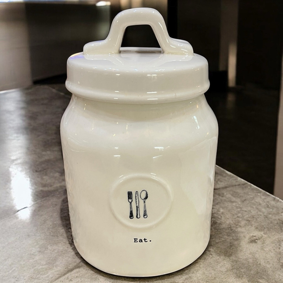 Rae Dunn Other - Rae Dunn “Eat.” Ceramic Canister 7” Kitchen Jar Artisan Collection by Magenta